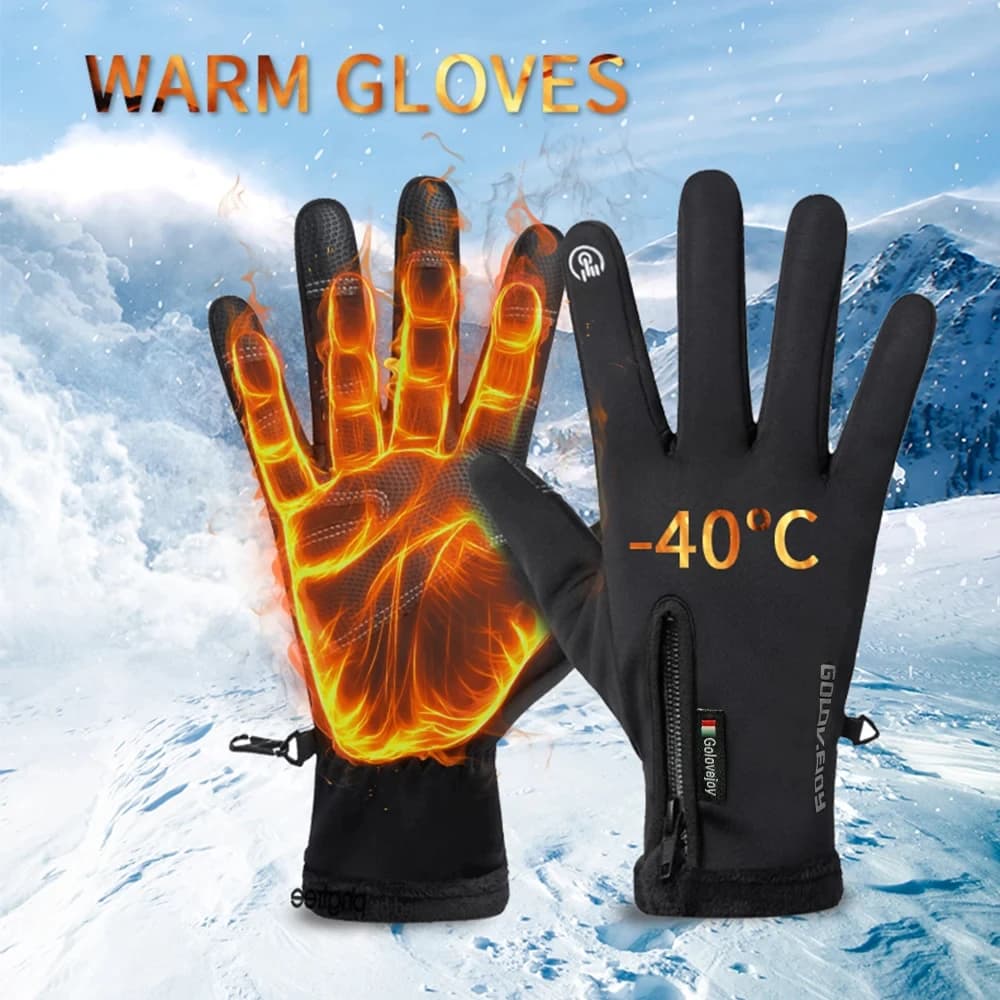 Guanti da moto resistenti all'acqua Guanti da equitazione per moto touch screen Guanti da ciclismo delicati sulla pelle foderati in pile termico invernale