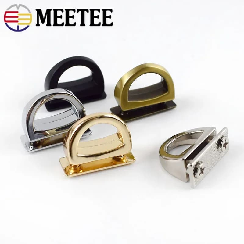 Meetee 5/10/20 pz 14mm metallo D anello borsa Clip laterale fibbie vite borsa catena gancio gancio cinghia fai da te accessori Hardware