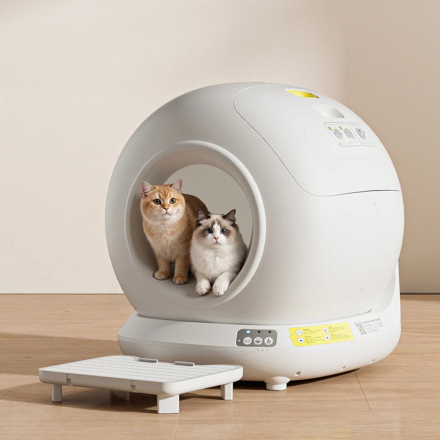 Lettiera Intelligente per Gatti con Pulizia Automatica, Toilette Completamente Chiusa Anti-Interferenza, Vasca Grande, Controllo Remoto WIFI