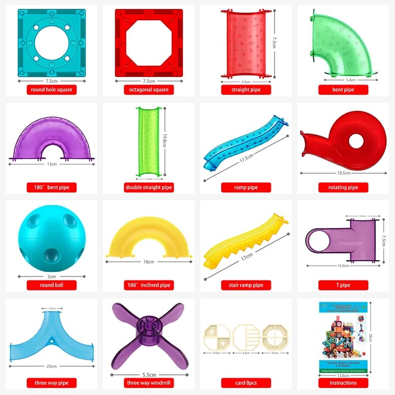 Mattoncini magnetici a forma di tubo, set di costruzioni magnetiche, giocattoli educativi Montessori per bambini, regalo STEM per bambini e bambine