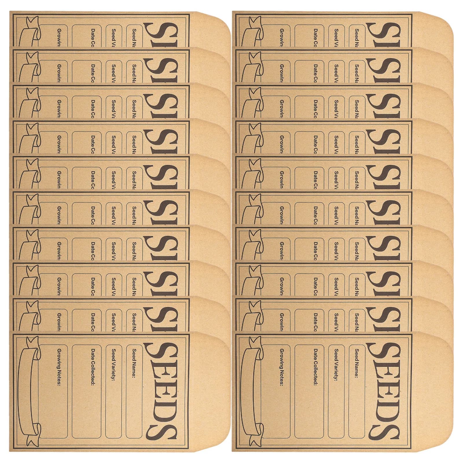 150 Pcs Flower Seeds Packets Envelopes Kraft Garden Sack Paper Coin Bags Pouches