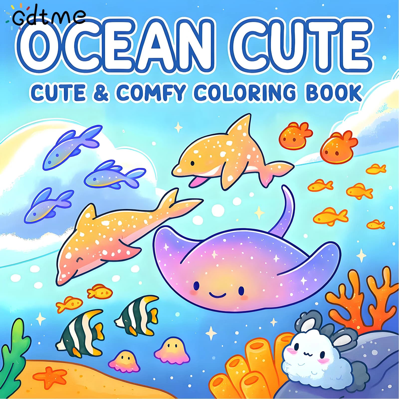 OCEAN CUTE Bold-easy Patterns Coloring Book for Adults Cute Drawing Book Perfect Gift for Party and Birthday