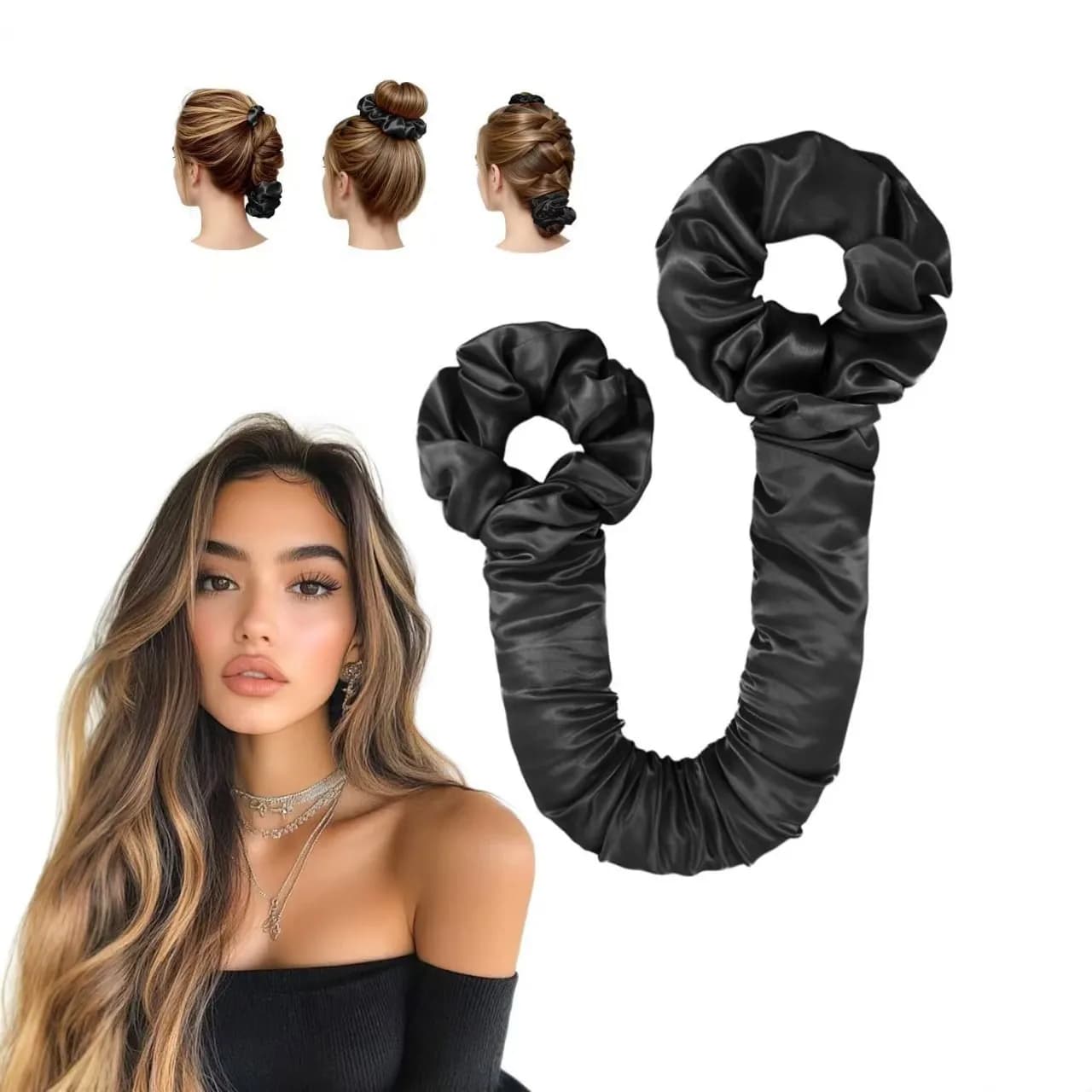 Satin Heatless Hair Curler Set Non Heat Curling Rod With Scrunchie Overnight Big Curls Sleep Roller Hair Tool