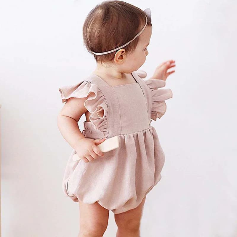 Pagliaccetto avvolgente in cotone per neonati Abbigliamento estivo per neonati Tutina per bambini Tuta strisciante Marsupio con bavaglino Stile INS Vestito per bambini