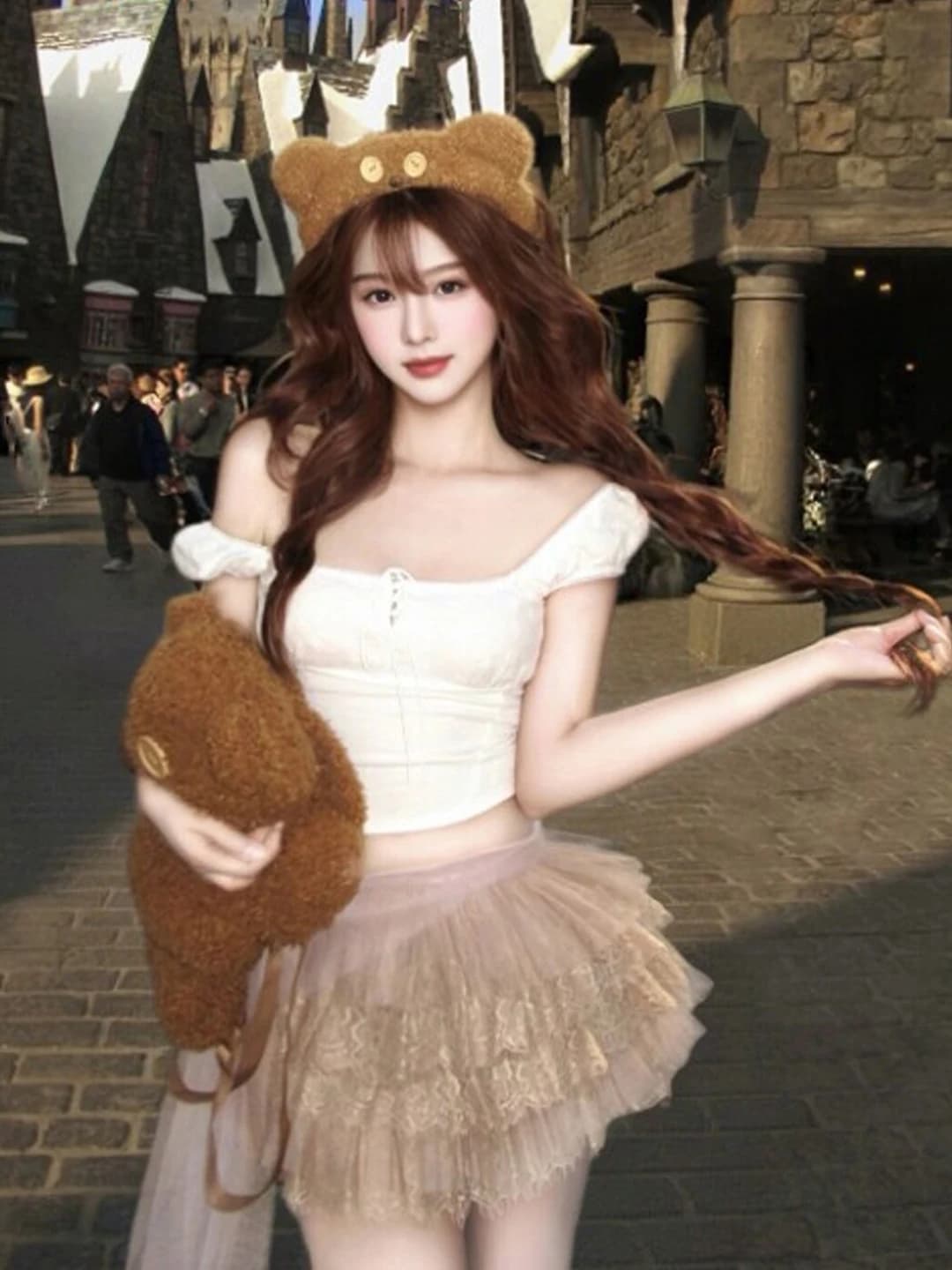 Unique Shoulder Bared Slim Fit Short Sleeve T Shirt Gentle Style Summer Fashion Women's Top Not Mass Produced Casual Wear