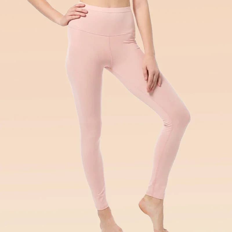 2 pezzi di biancheria intima e leggings da donna a vita alta, di grandi dimensioni, per l'autunno e l'inverno, da indossare sotto pantaloni attillati in misto cotone per il calore.