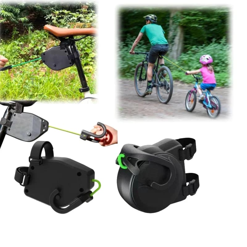 Corda da traino flessibile retrattile per bicicletta Mountain Bike Genitore Bambino Tirando la cinghia Sistema di rimorchio per ciclismo all'aperto Sgancio rapido