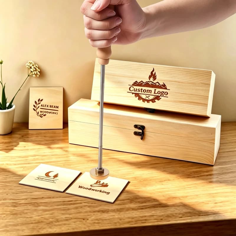 Custom Engraved Logo Branding Iron DIY Personalized Brass Hot Stamp For Leather Wood Cake Soap Cutting Board With Handle Craft