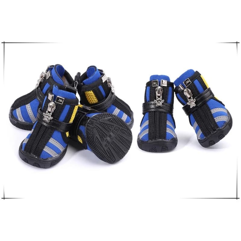 Scarpe per Cani JIAMEILE con Strisce Riflettenti, Calzature Traspiranti in Rete per Animali Domestici, Stivali per Cuccioli per Tutte le Stagioni