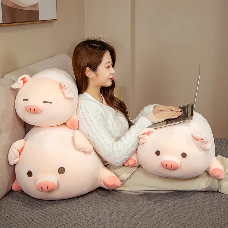 Cartoon Pig Plush Toy Soft Doll Prone Sofa Cushion Hug Pillow Lovely Xmas Gift B3230