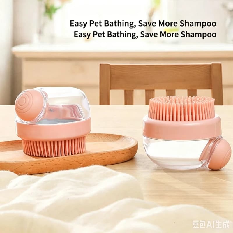 1/2 Pcs Dogs Cats Hair Brushes Pet Showers Hair Catchers Liquid Dispensers Head Cleaning Massage Shampoo Brushes