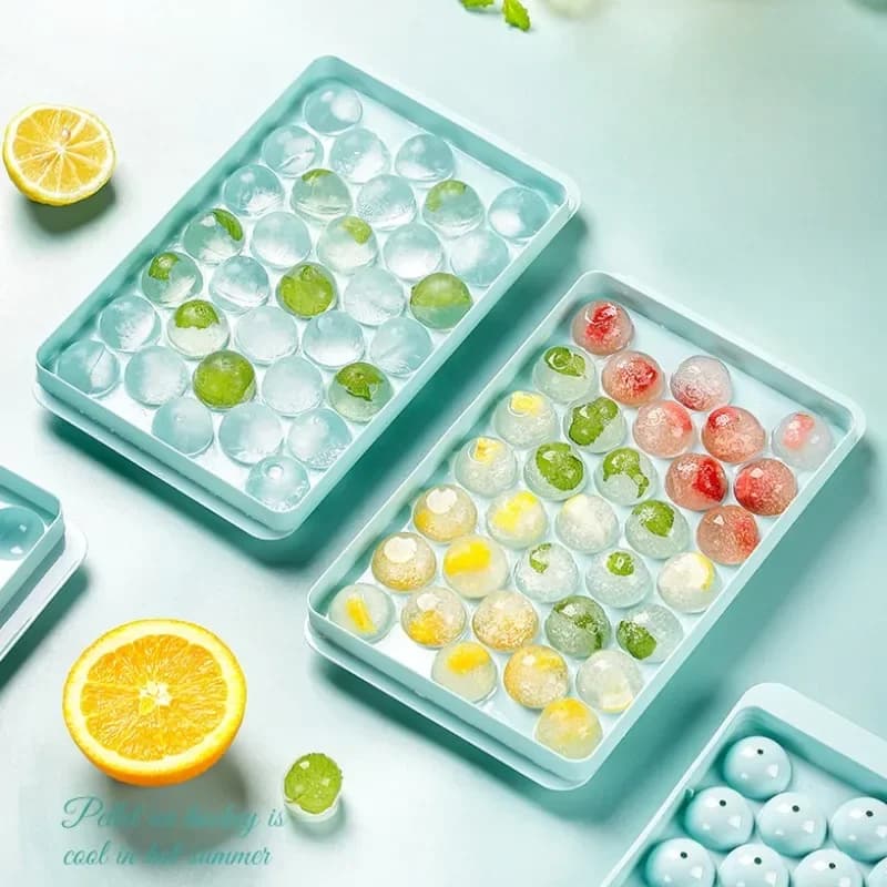 1PC 33 PP Stampo per cubetti di ghiaccio in plastica per uso alimentare Artefatti per blocchi di ghiaccio congelati per uso domestico Reticolo di ghiaccio sferico rotondo per uso alimentare Whisky