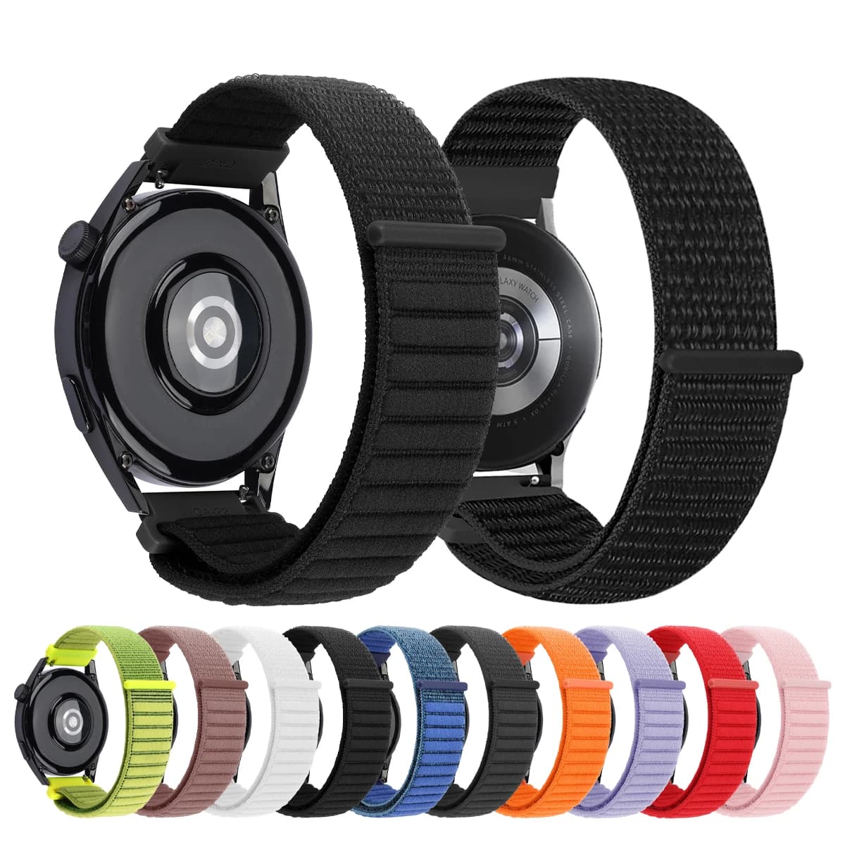 Cinturino ad anello in nylon onda 22mm per Garmin Forerunner 570 265 255 245 165 55/virvoactive 6 5 4/Venu 4 3 2Plus Band 20mm 22mm cinturino