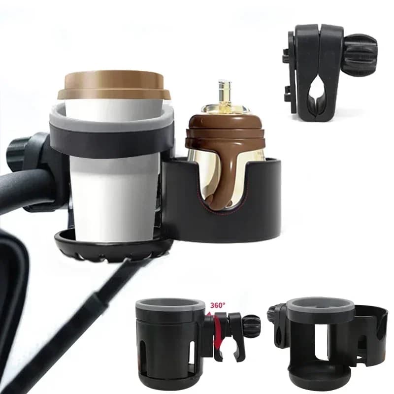 Accessori per passeggino 2 in 1, portabicchieri doppio, triciclo per bambini, carrello per bicicletta, portabottiglie, porta latte e acqua, passeggino, carrozzina, buggy