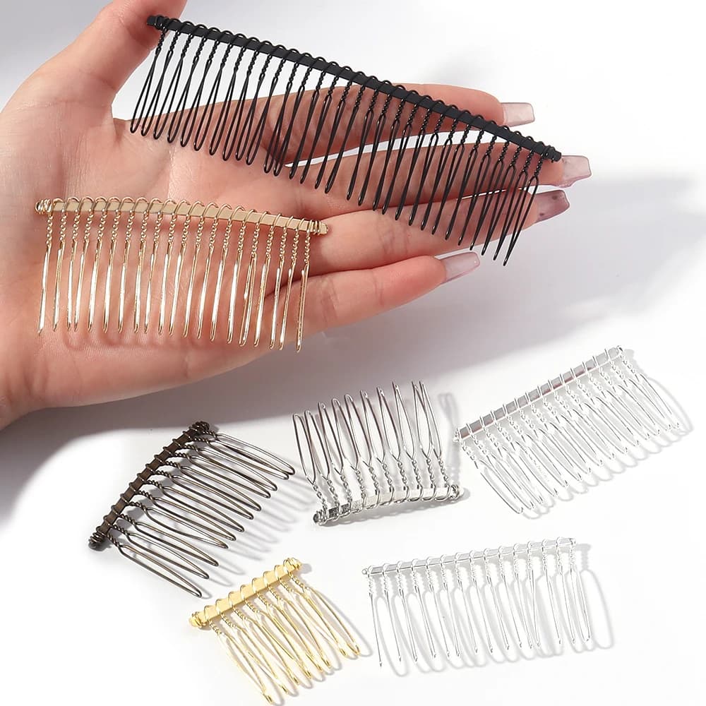 6pcs/lot Metal Hair Comb Claw Hairpins 8/10/12/15/20/30 Teeth Hair Clips For DIY Jewelry Making Handmade Comb Base Accessories
