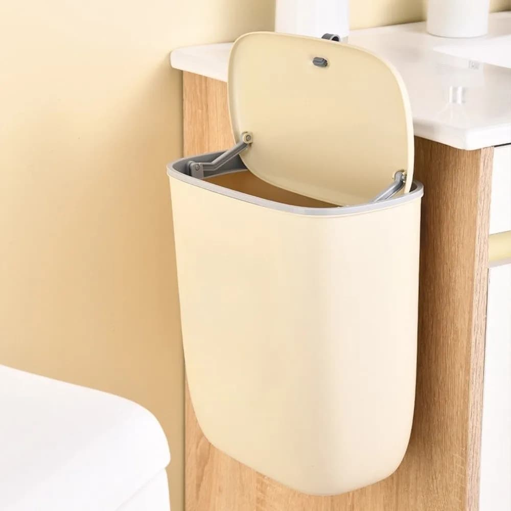 Cestino per Rifiuti da Cucina 8/12L Montabile a Parete con Coperchio, Contenitore per Rifiuti Progettato per Stoccaggio in Bagno e Cucina, Uso Domestico