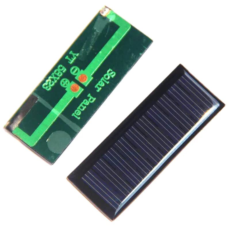 10 Pz Piccolo Pannello Solare 0.23 W 5 V 45MA Mini Piastra Solare Micro Celle Solari per 3.7 V Caricabatteria FAI DA TE Giocattoli Solari kit 58*23 MM