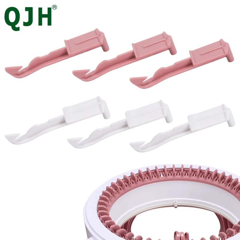 QJH 10Pcs Macchina per Maglieria di Ricambio Per 22/40/48 Ago di Lavoro A Maglia Parti di Macchine Rosso Bianco Gancio, Filo Crochet per Lavoro A Maglia Crochet
