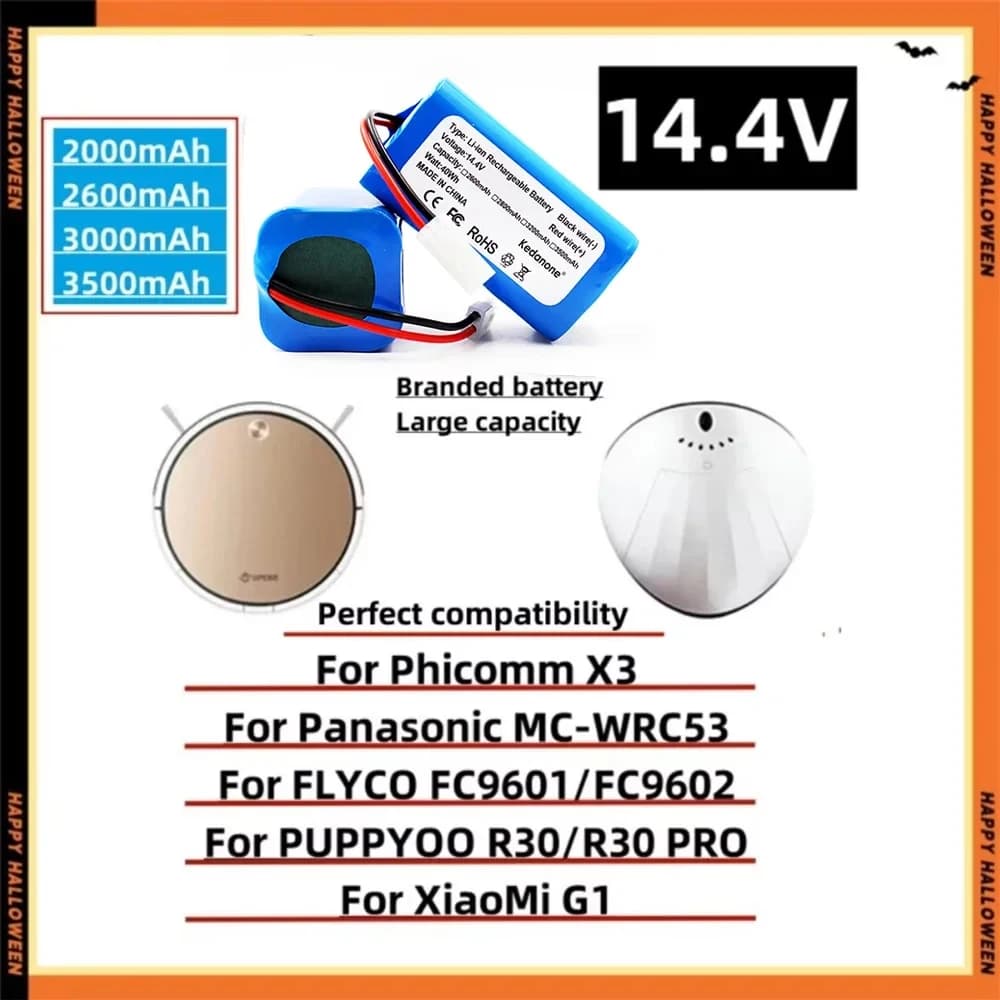 Nuovo pacco batteria agli ioni di litio 4S1P 14.4V 3500mAh, per XIAOMI MIJIA Mi Robot Vacuum-Mop Essential G1 MJSTG1, SKV4136GL H18650CH R30 R35