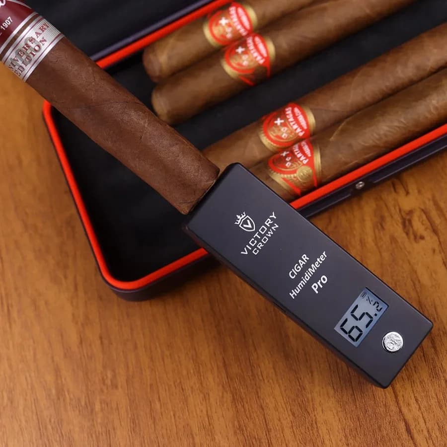 Rilevatore di umidità per sigarette tascabili USB digitale Densità Umidità per fumatori LCD Gadget Misuratore di umidità per sigari Igrometro per tabacco