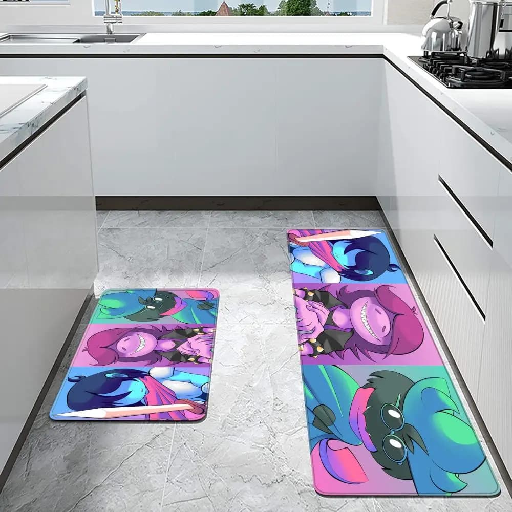 D-Deltarune Tappetino Ingresso Zerbino Tappetini da bagno Tappetino antiscivolo Tappeti Tappeto Ingresso di casa Tappetino da cucina personalizzato Tappeto carino