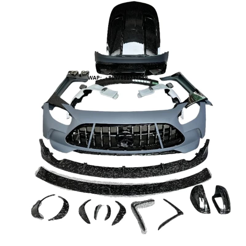Forged Dry Carbon Fiber Wide Body Kit for GT Upgrade in BS Style, Engine Hood, Front and Rear Bumpers, Side Skirts