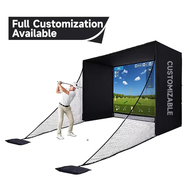 Simulatore di Golf con Proiettore e Gabbia, Schermo per Casa, per Interni, Ottimo per Principianti, Fai-da-te, Box per Simulatore di Golf