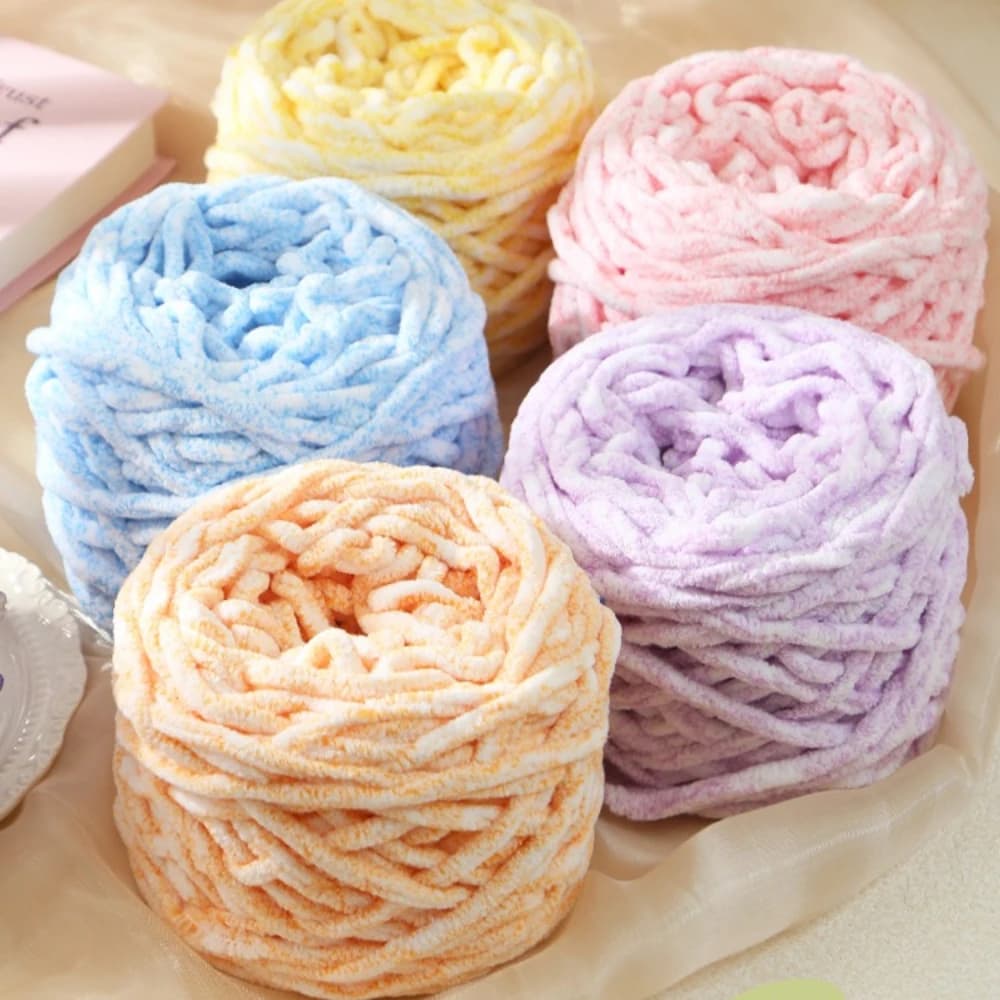 100g Colorful Ice Stripe Yarn Thread, Soft Coarse Yarn, Handmade DIY Scarf, Yarn Crochet Hook, Slippers, hand woven DIY Knitting