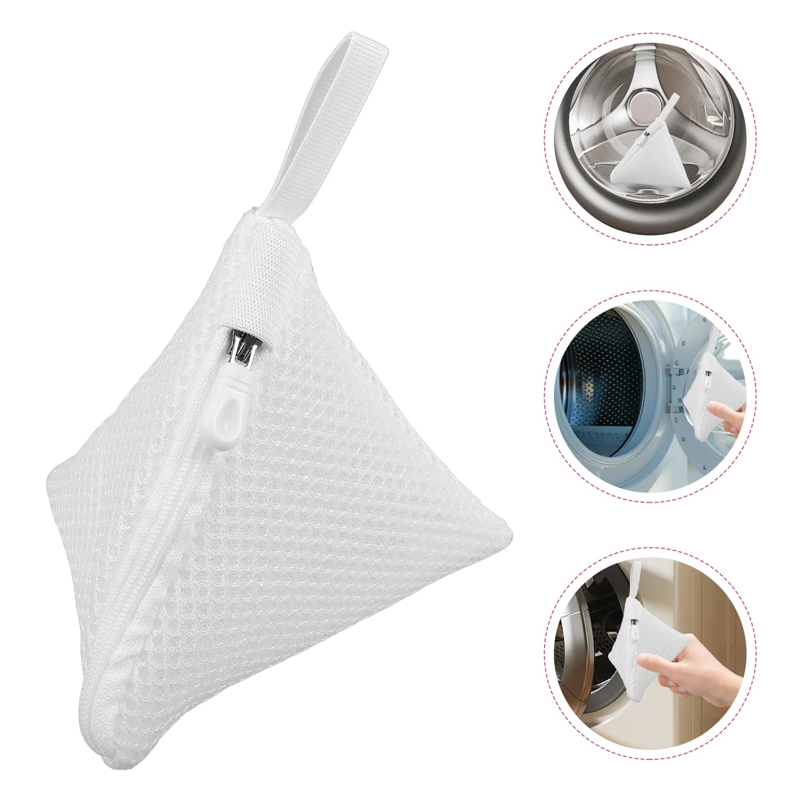 3 mesh linen bags with zipper, triangular bags for washing machine, small socks, washing bags, polyester washing bags