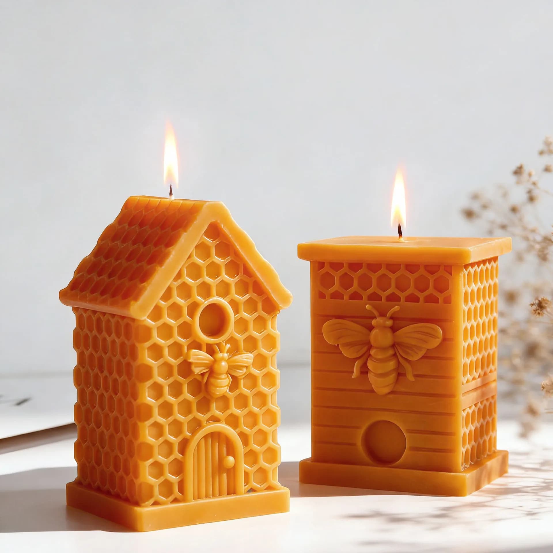 Stampo per candele in silicone con api in rilievo alveare fai-da-te, gesso aromatico fatto a mano, forma a nido d'ape, stampo per sapone, candele