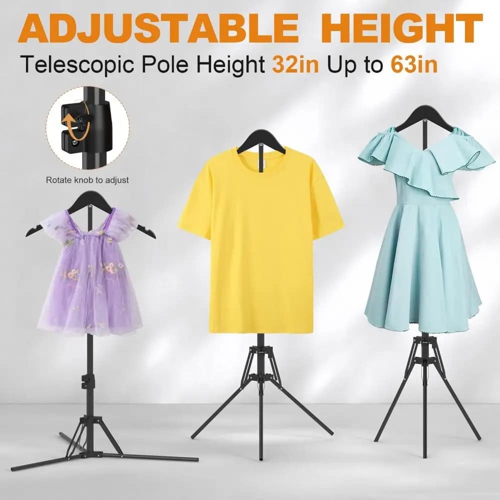 Adjustable Shirt Display Stand 32-63 Inch Mannequin Torso Garment Rack Stable Foldable Clothes Steamer Stand For Vendors Display
