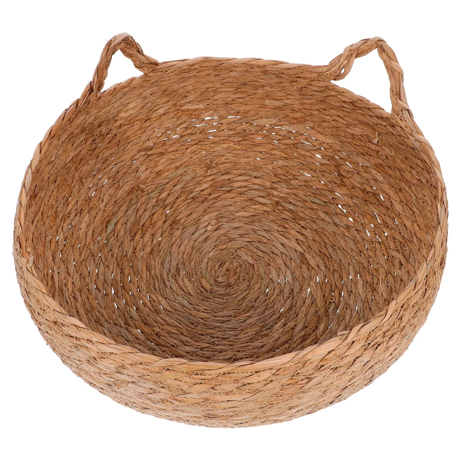Cuccia Rotonda Intrecciata Naturale per Gatti, Cesto Artigianale da Interno, Nido Caldo e Accogliente per Gatti e Cani di Piccola Taglia