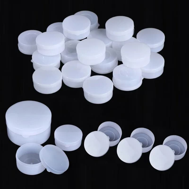 30 pezzi di mini vasetti vuoti in plastica da 5/10/20/30/50/100g per campioni cosmetici, contenitori da viaggio ricaricabili per creme, ombretti, polveri per unghie