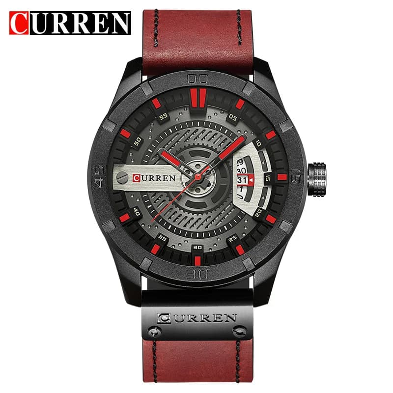 CURREN Top Brand Luxury Fashiong Casual Business Wrist Watch Leather Strap Men's Watch Military Quartz Men's Watch Reloj Hombre