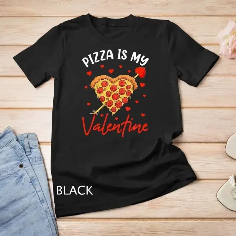 Pizza Is My Valentine Heart Shirt Toddler Boys Kids Men T Shirt Unisex T shirt