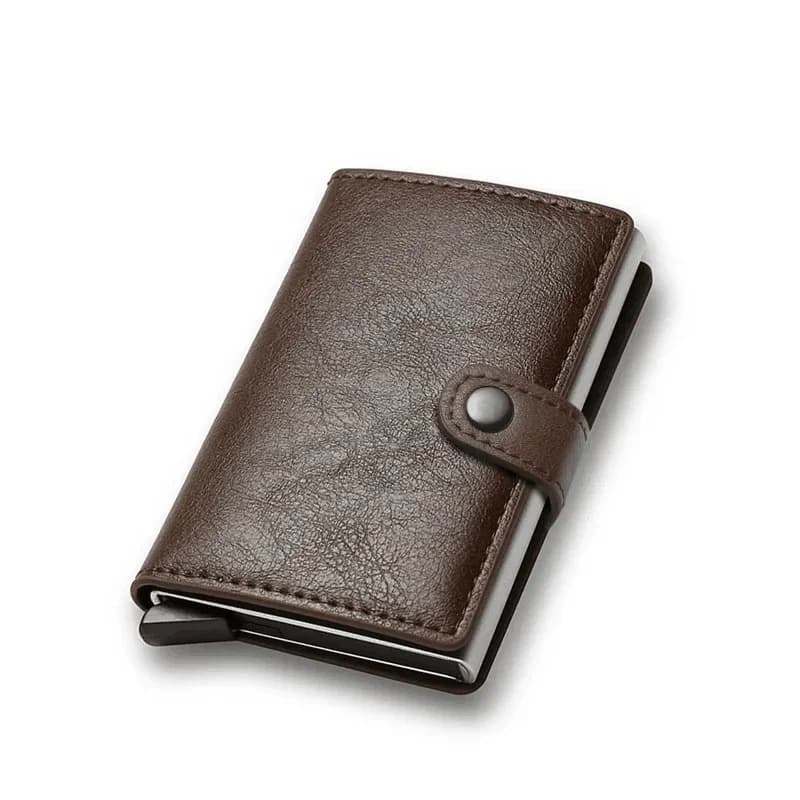 Portamonete portafoglio anti-Rfid per uomo donna portamonete porta carte di credito bancarie mentale in alluminio tinta unita borsa sottile borsa intelligente