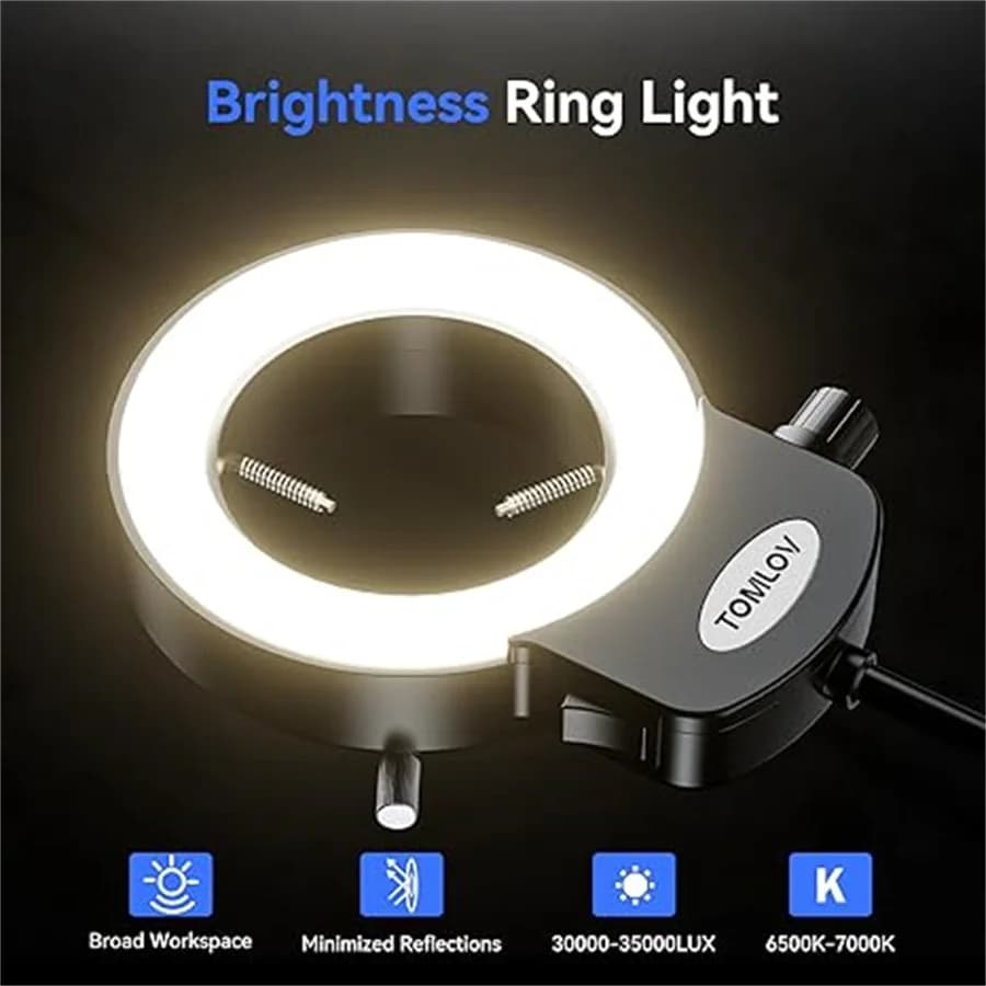Lampada ad anello regolabile per miniscopio a LED per l'industria Video Stereo Microscopio Lente d'ingrandimento Oculari Lupas