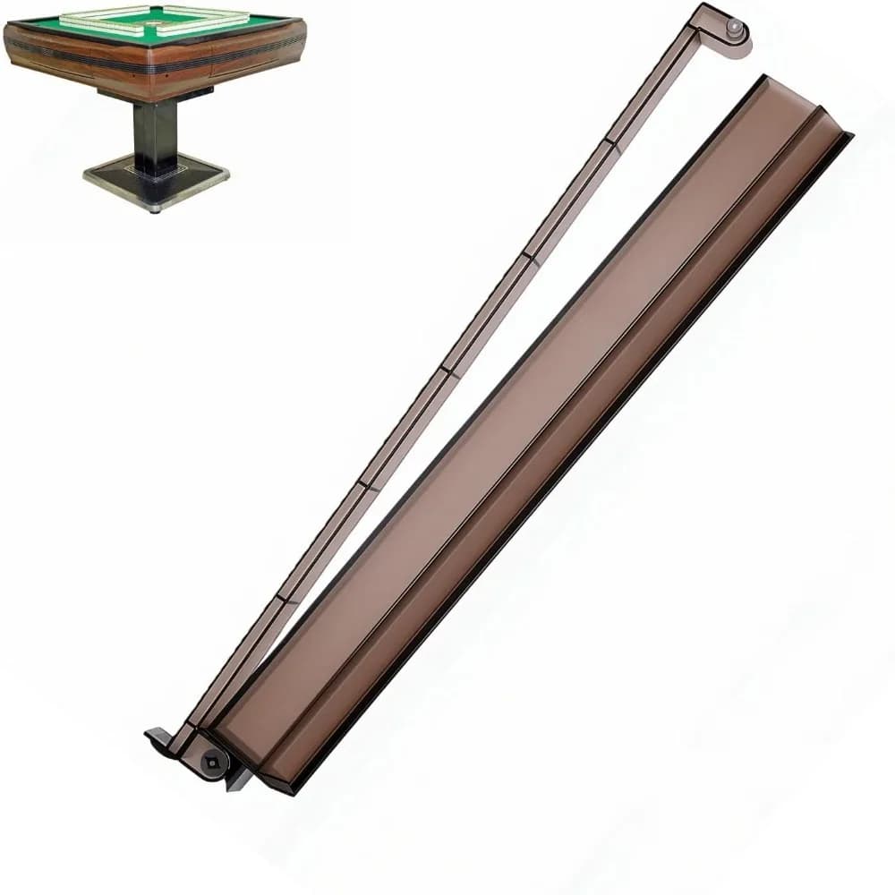 18 Inch Mahjong Tile Rack Transparent Wavy Non Slip Mahjong Rack And Pusher Combo ABS Black Mahjong All-in-One Rack For Family