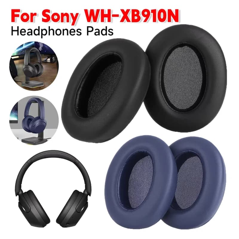 Per Sony WH-XB910N Cuffie Cuscinetti auricolari di ricambio Fodera per cuscino Cuffie in pelle proteica Cuscinetti auricolari Memory Foam