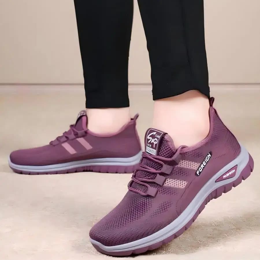 Sneakers da Donna in Rete Traspirante Viola, Scarpe Casual Leggere Antiscivolo per Uso Quotidiano