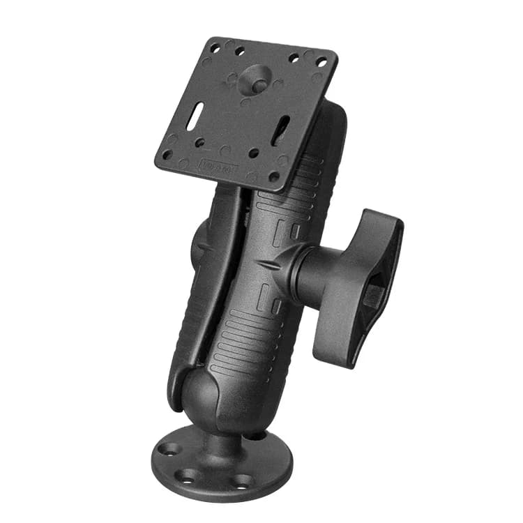 360 Degree 75x75mm Tablet Mounts Dual Arm Mount Computer Monitor Stand D Size with 2.25 Inch Ball Bracket