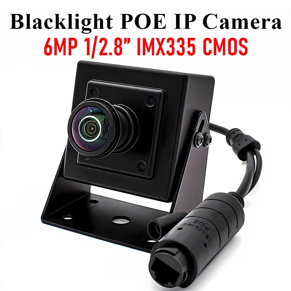 6MP IP Camera IMX335 Blacklight CMOS LowLight No Distortion Lens Security Camera Metal Case Network CCTV Surveillance ONVIF RTSP