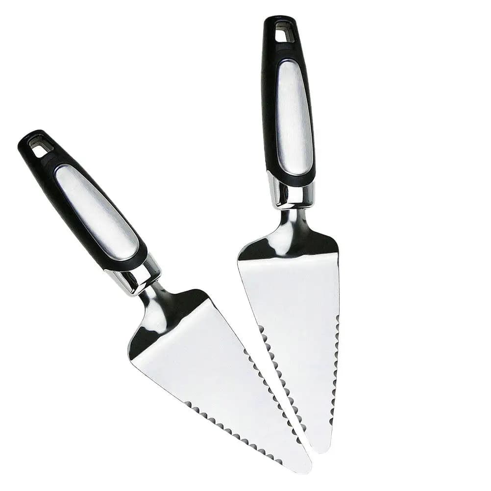 2Pcs Stainless Steel Pizza Shovel Cake Server Spatula Baking Shovel for Oven Transfer Cutting Dessert Bread Pie Triangle Spade