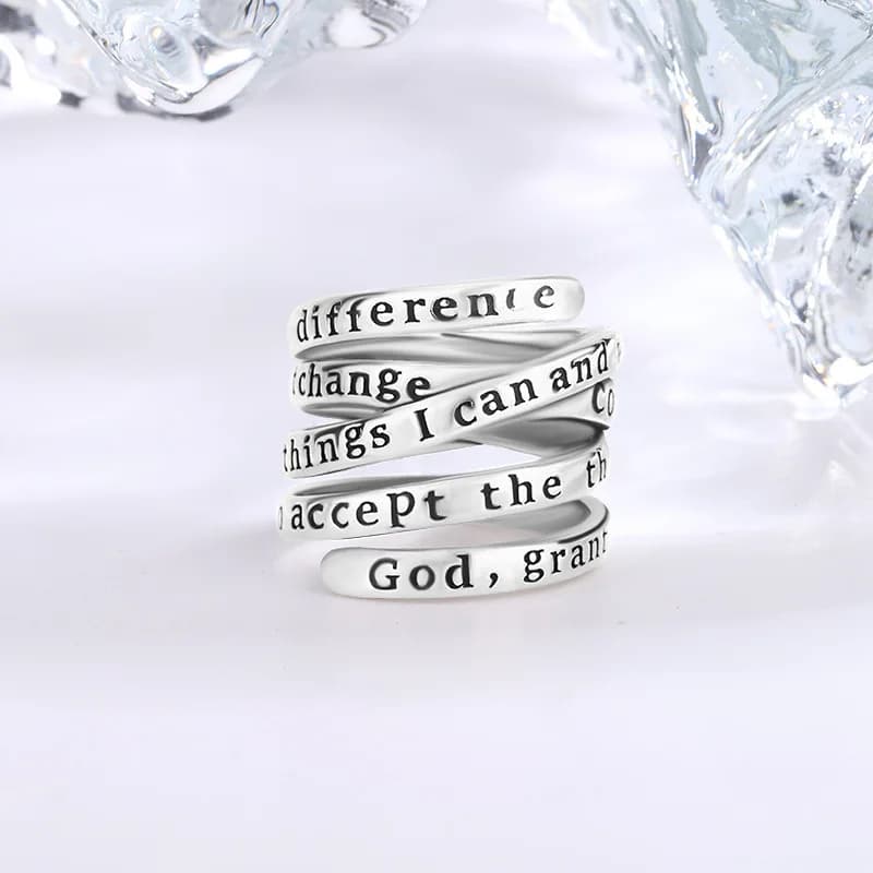 925 Sterling Silver Multilayer Letter ​Rings For Women Wedding Luxury Jewelry Accessories Wholesale Jewellery Money 925