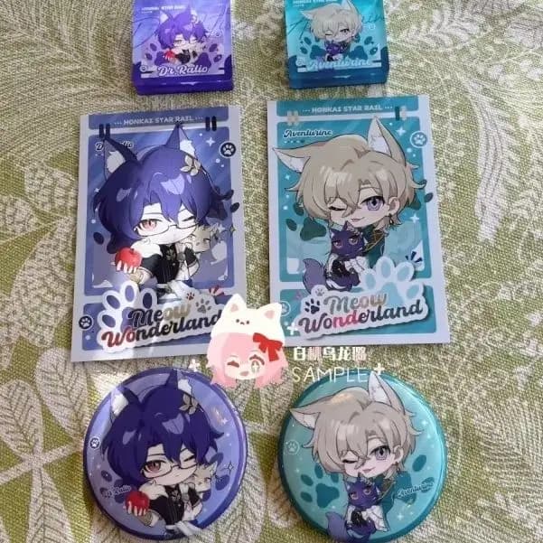 Anime Honkai: Star Rail Fanmade Dr. Badge in acrilico dorato con motivo Mahjong, modello periferico per gioco di carte fotografiche Polaroid