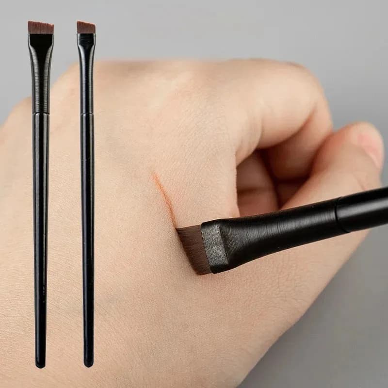 1-3 pennelli per contornare le sopracciglia, pennello per eyeliner, pennello portatile per sopracciglia ad angolo piccolo, strumento per il trucco femminile