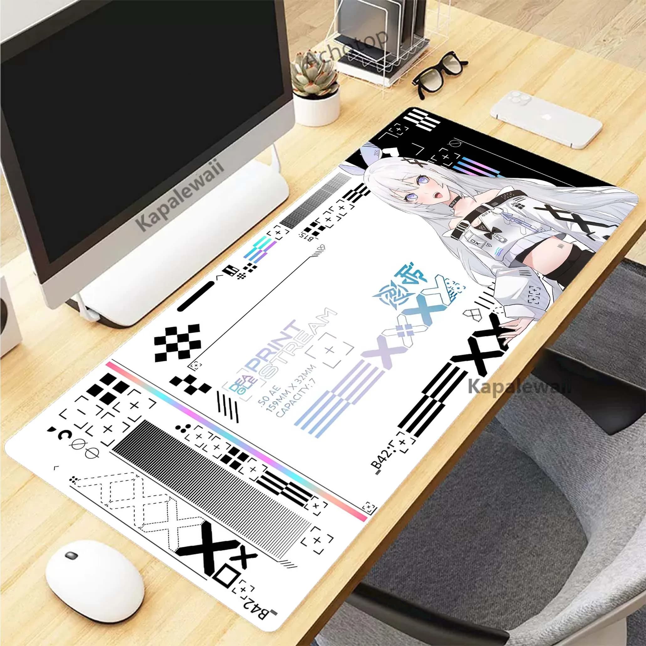 CSGO Anime Kawaii Tappetino per mouse grande Gamer Mousepad Accessori per ufficio per tappetino da scrivania Tappetini per tastiera da gioco Tappetino con bordo di bloccaggio 900x400mm