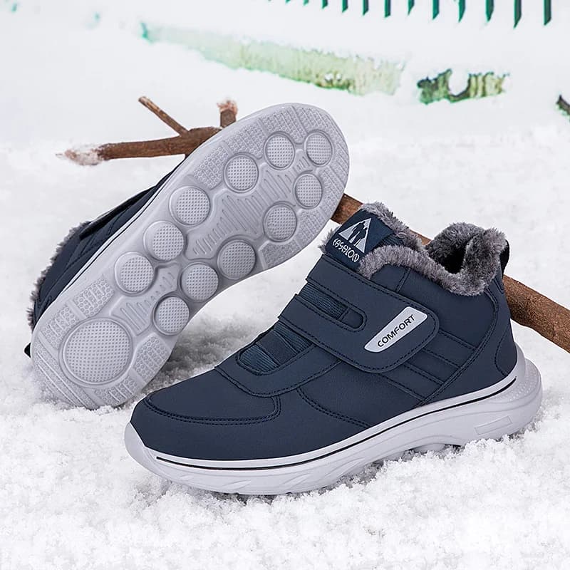 Scarpe da Passeggio Invernali Calde con Fodera in Peluche, Regolabili, Ortopediche per Diabetici, per Anziani, Piedi Gonfi e Larghi
