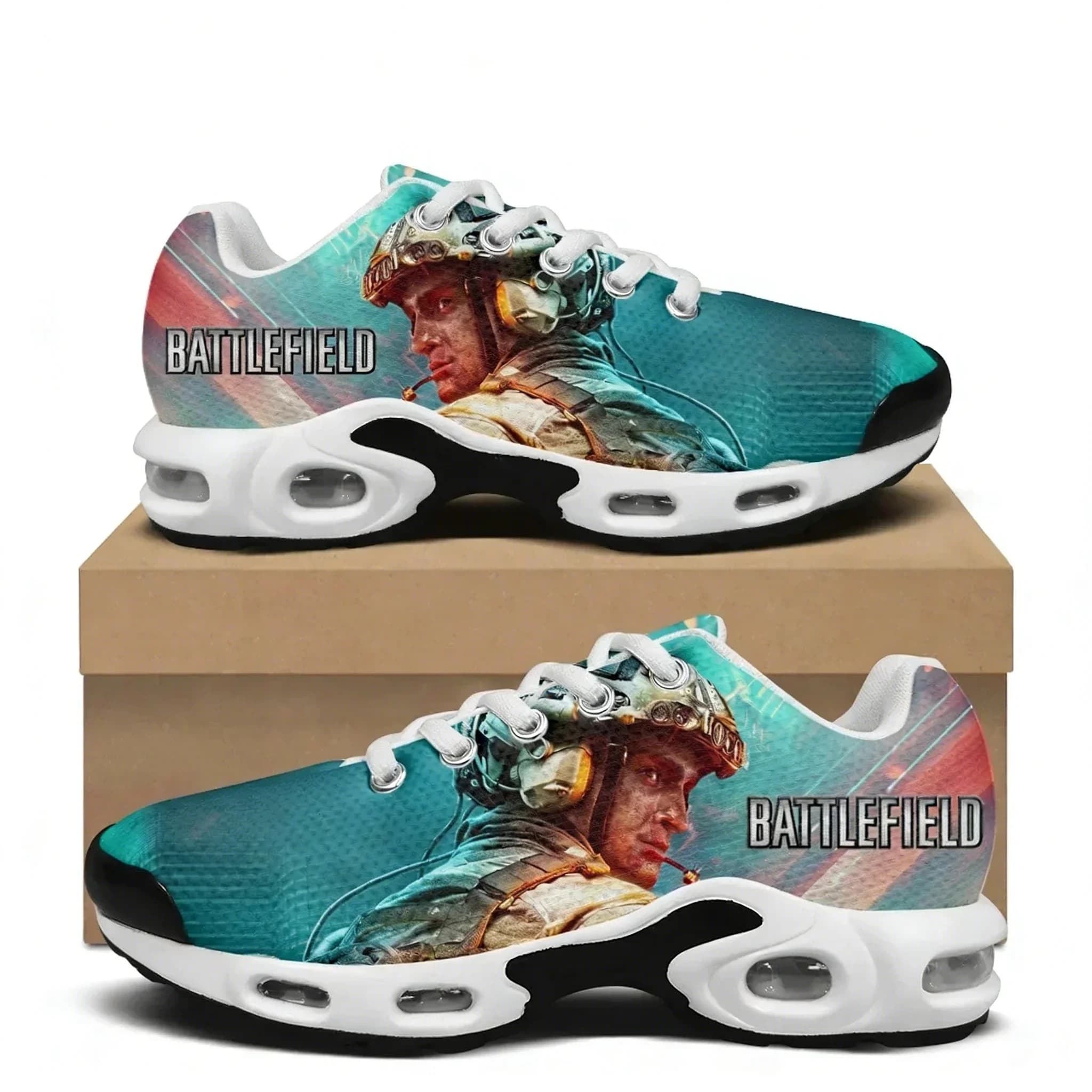 Battlefield Air Cushion Sneakers Mens Womens Teenager Lightweight Sports shoes High Quality Custom Leisure Mesh Sneaker