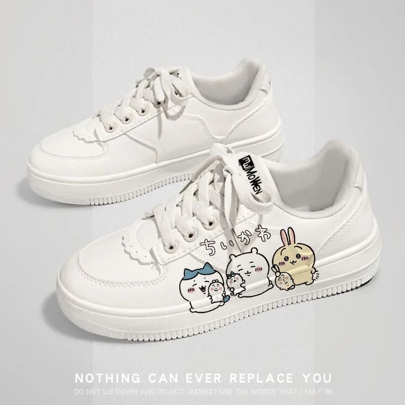 Cartoon Chiikawa Sneakers Anime Usagi Hachiware Casual Shoes Cute Girls Student Sports Shoes Thick Sole Shoes